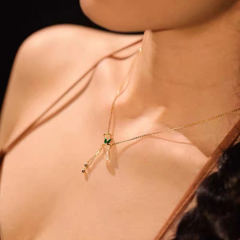 Wholesale Antique White Chalcedony Bamboo Necklace